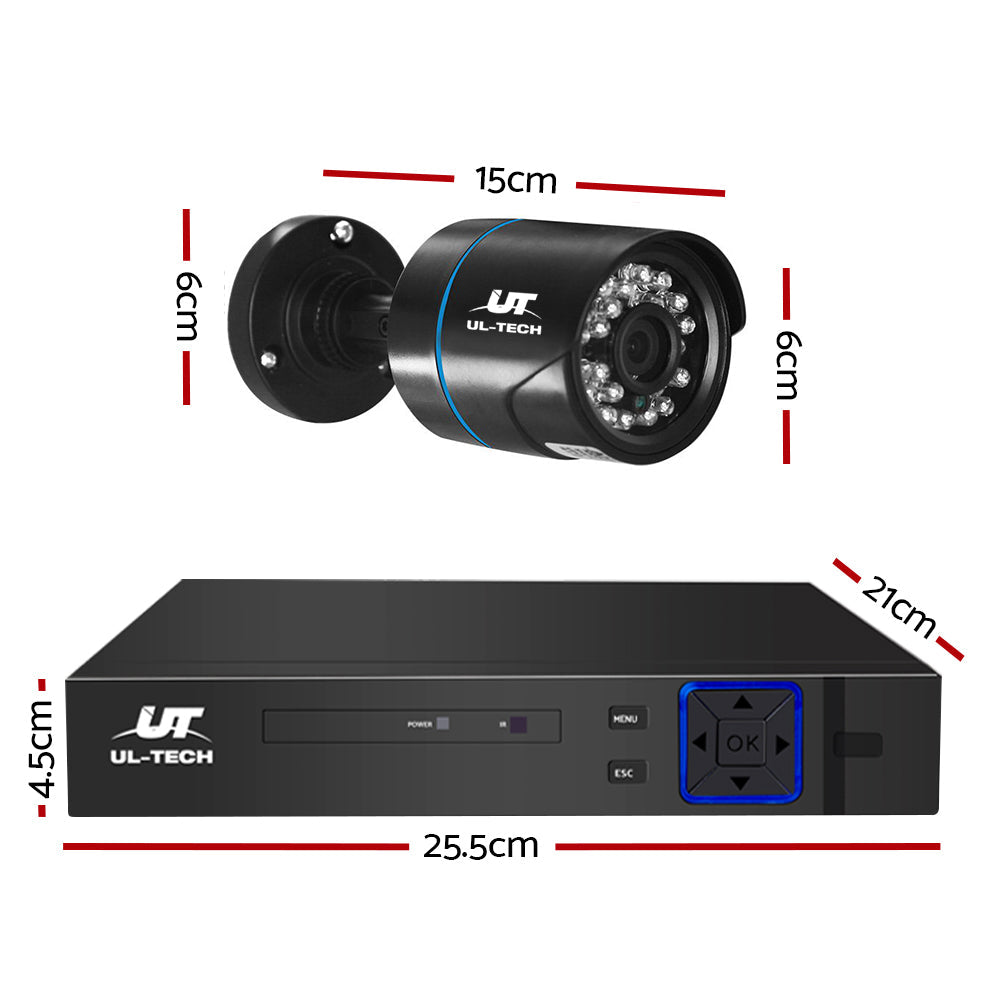 UL-Tech CCTV Security System 8CH DVR 8 Cameras 4TB Hard Drive