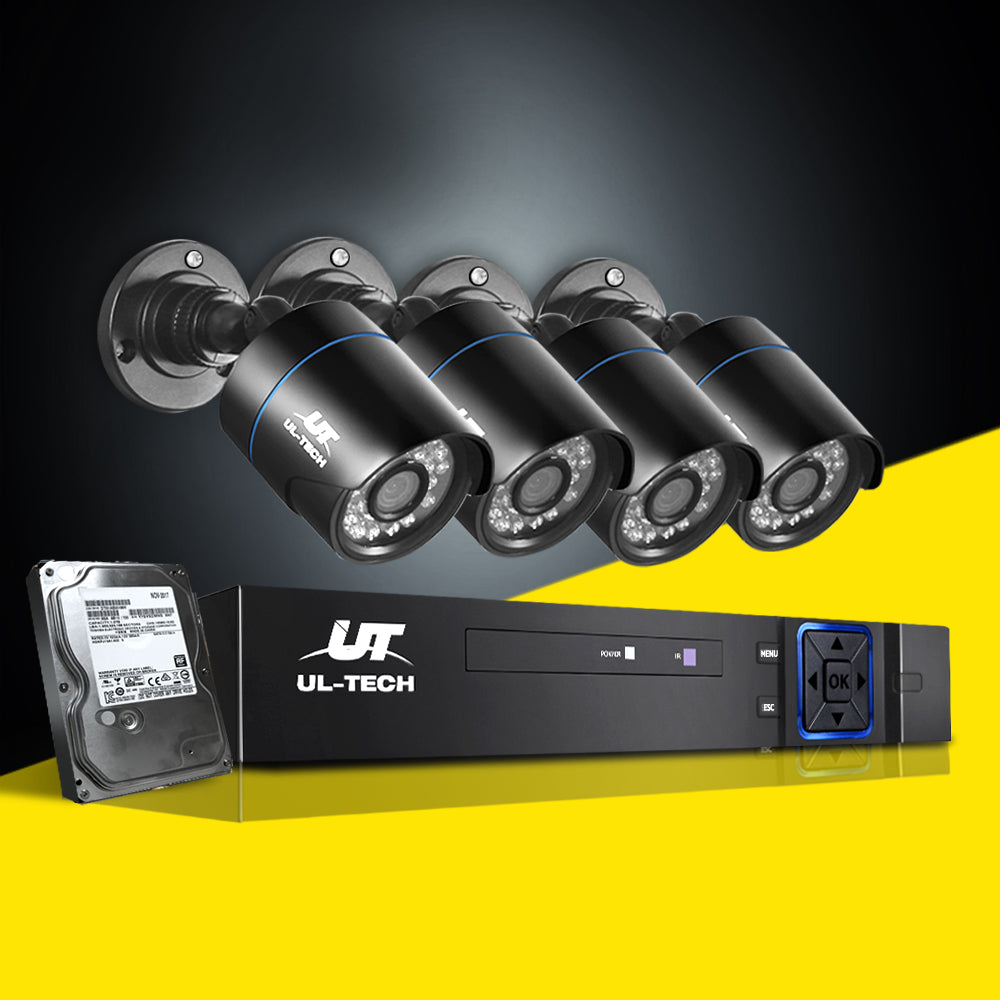 UL-Tech CCTV Security System 8CH DVR 8 Cameras 4TB Hard Drive