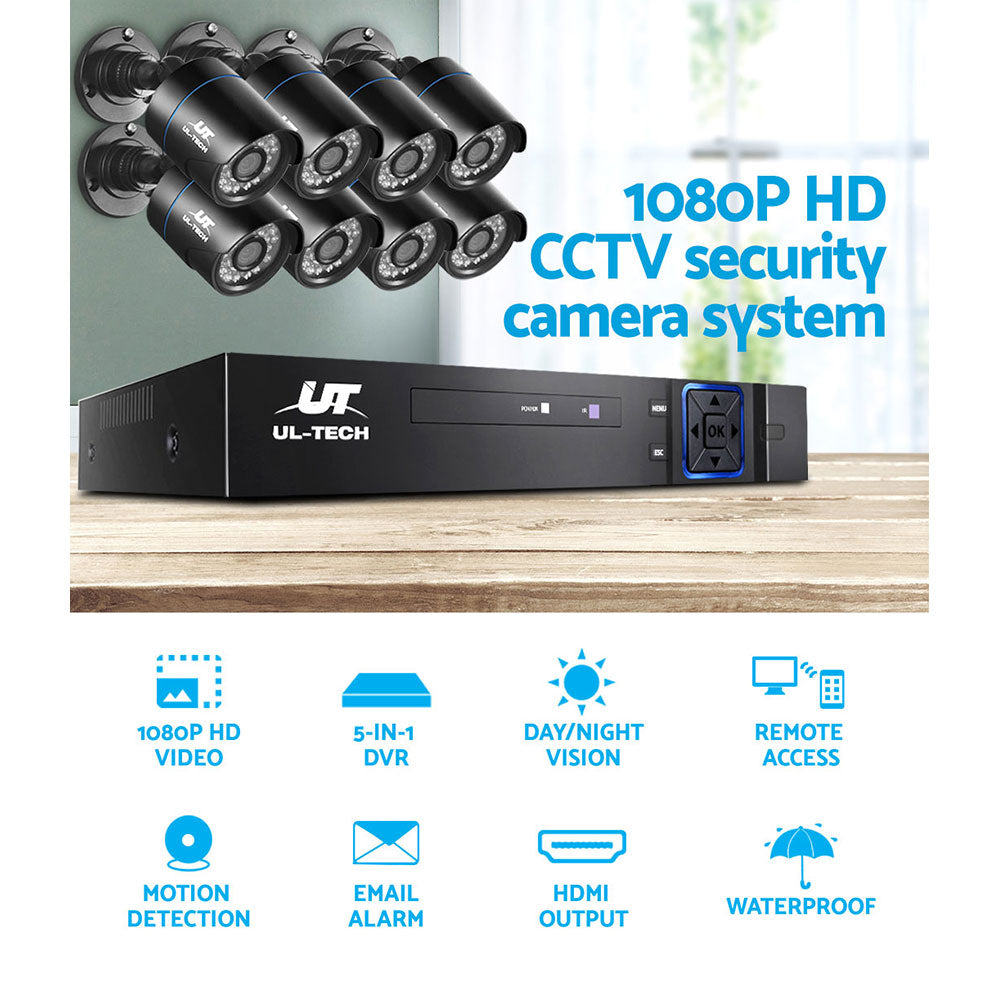 UL-Tech CCTV Security System 8CH DVR 8 Cameras