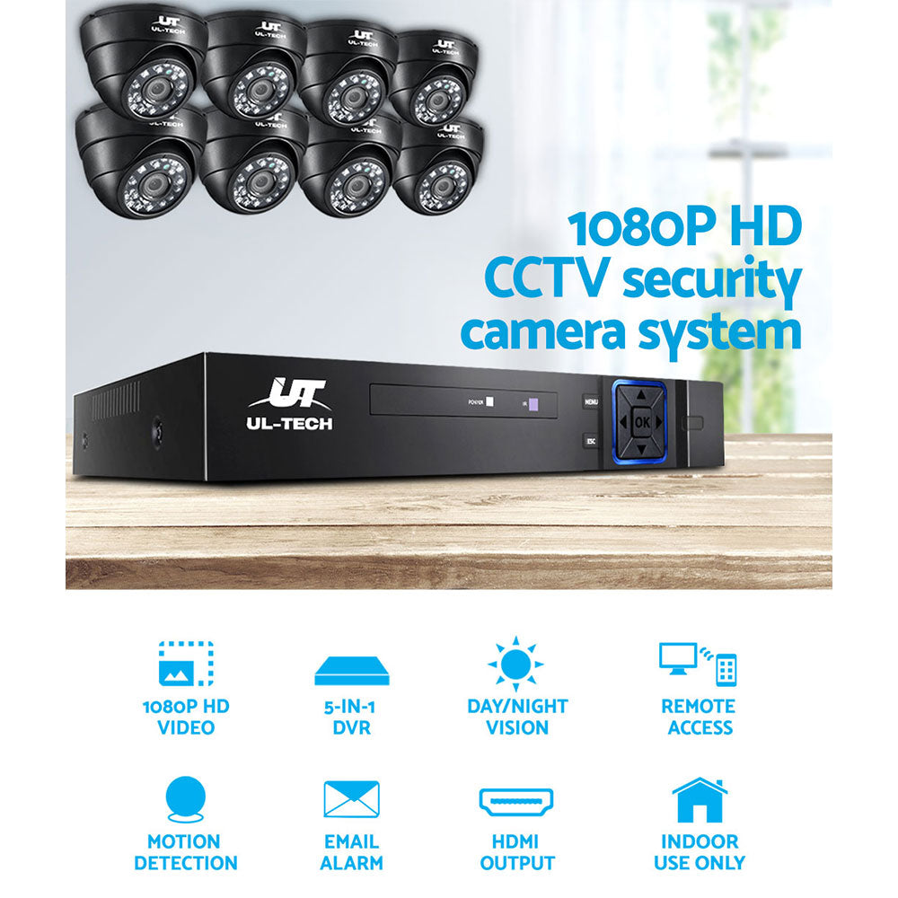 UL-Tech Indoor CCTV Security System 8CH DVR 8 Cameras