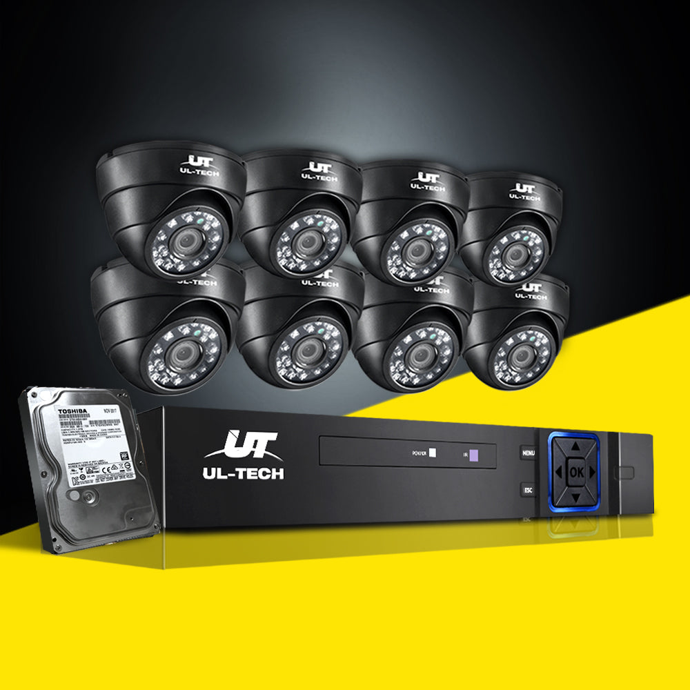 UL-Tech Indoor CCTV Security System 8CH DVR 8 Cameras 1TB Hard Drive