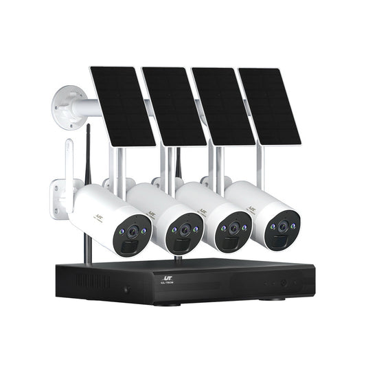 UL-Tech Wireless Solar CCTV Security Cameras 4MP 8CH NVR