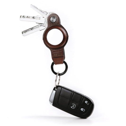 KeySmart Air - Compact Leather Key Holder Apple Airtag - Brown