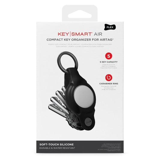 KeySmart Air Flex - Compact Key Holder for Apple AirTag - Black