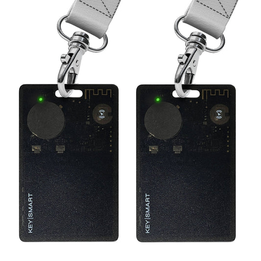 KeySmart SmartCard - Rechargeable Thin Wallet Tracker Card - Clear Smoke - 2 Pack