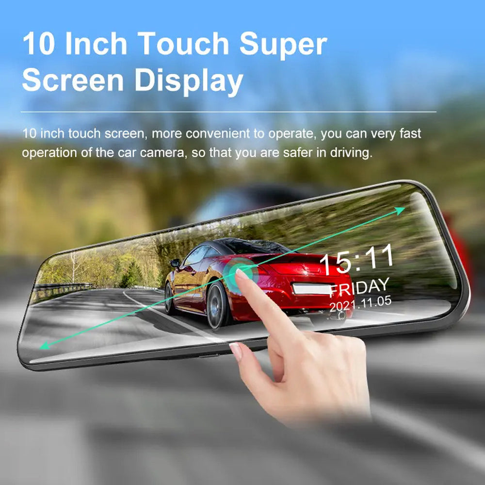 2k Wifi 10" Touch Screen Dash Cam with 32GB Card